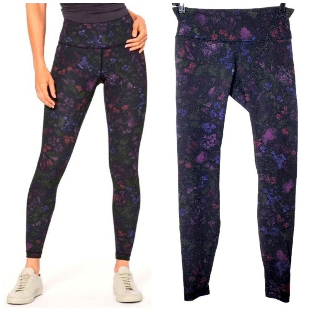 Lululemon Wunder Under High-Rise Tight 28 Midnight Orchid Multi Floral Leggings - Picture 2 of 11